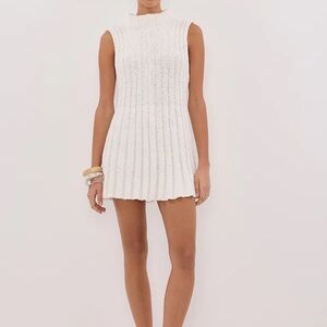 DISSH VERO OFF WHITE KNIT MINI DRESS